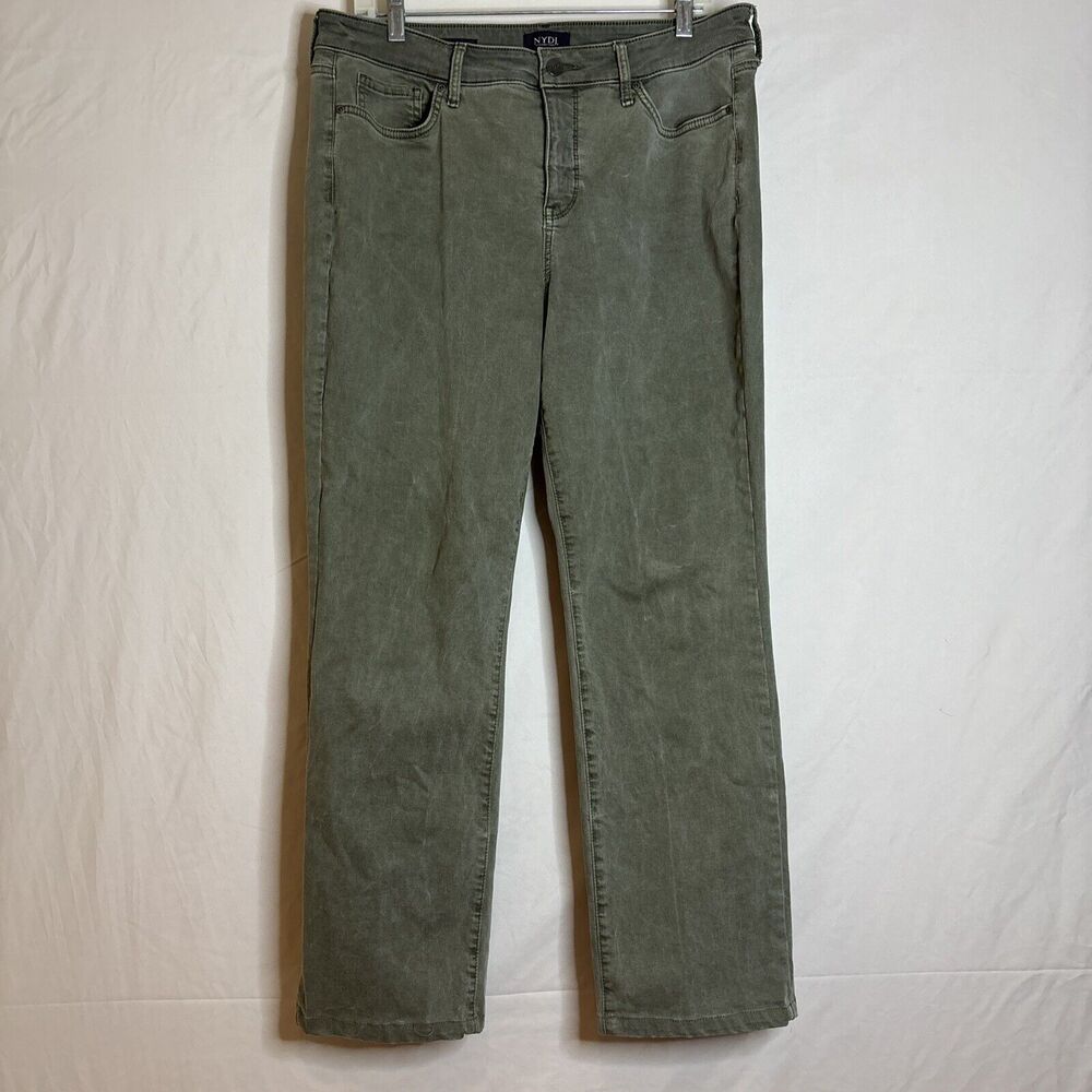 #0082 - NYDJ Women's Straight Leg Pants in Olive Green